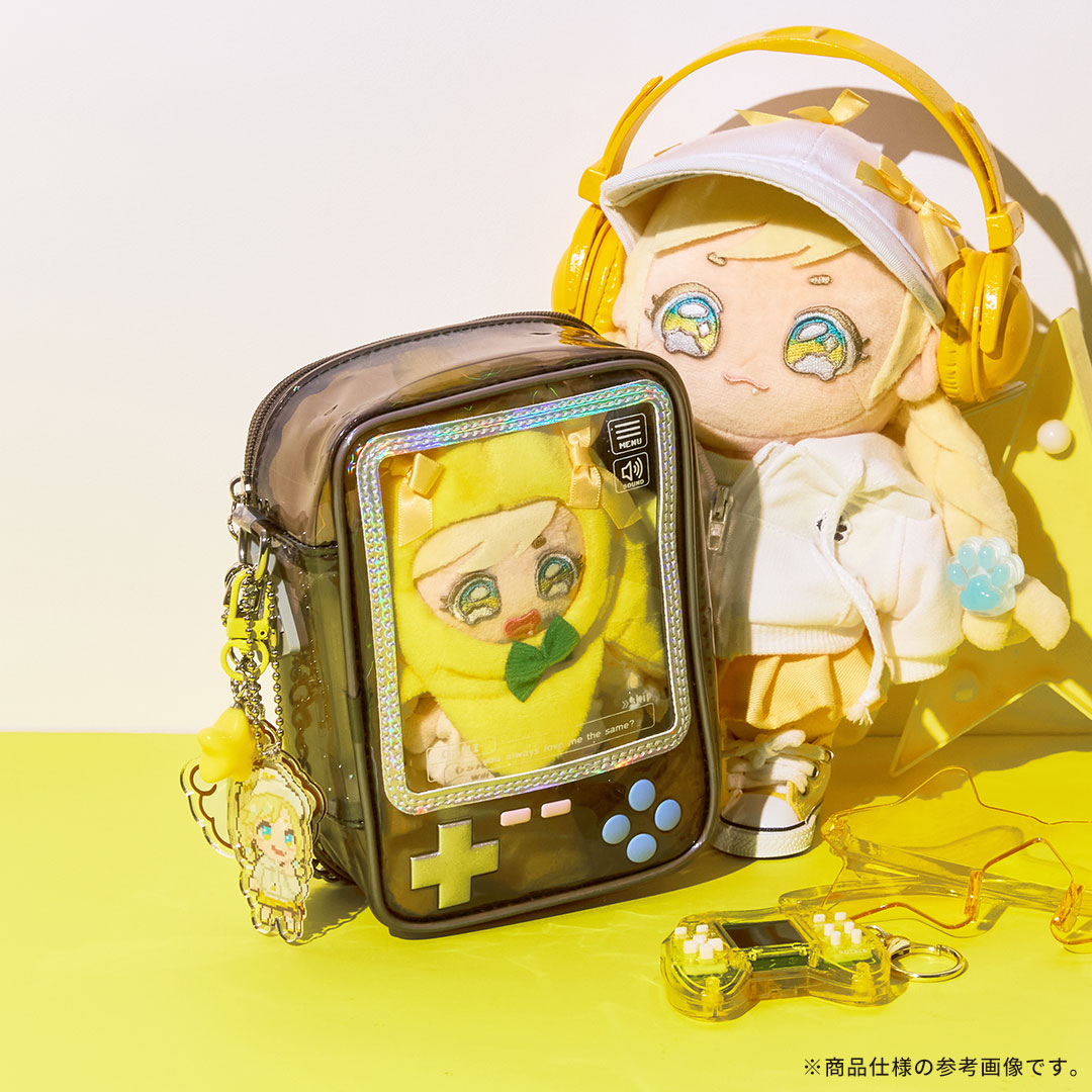 Osel 携帯ゲーム型 ぬいぐるみポーチ(クリアパープル)