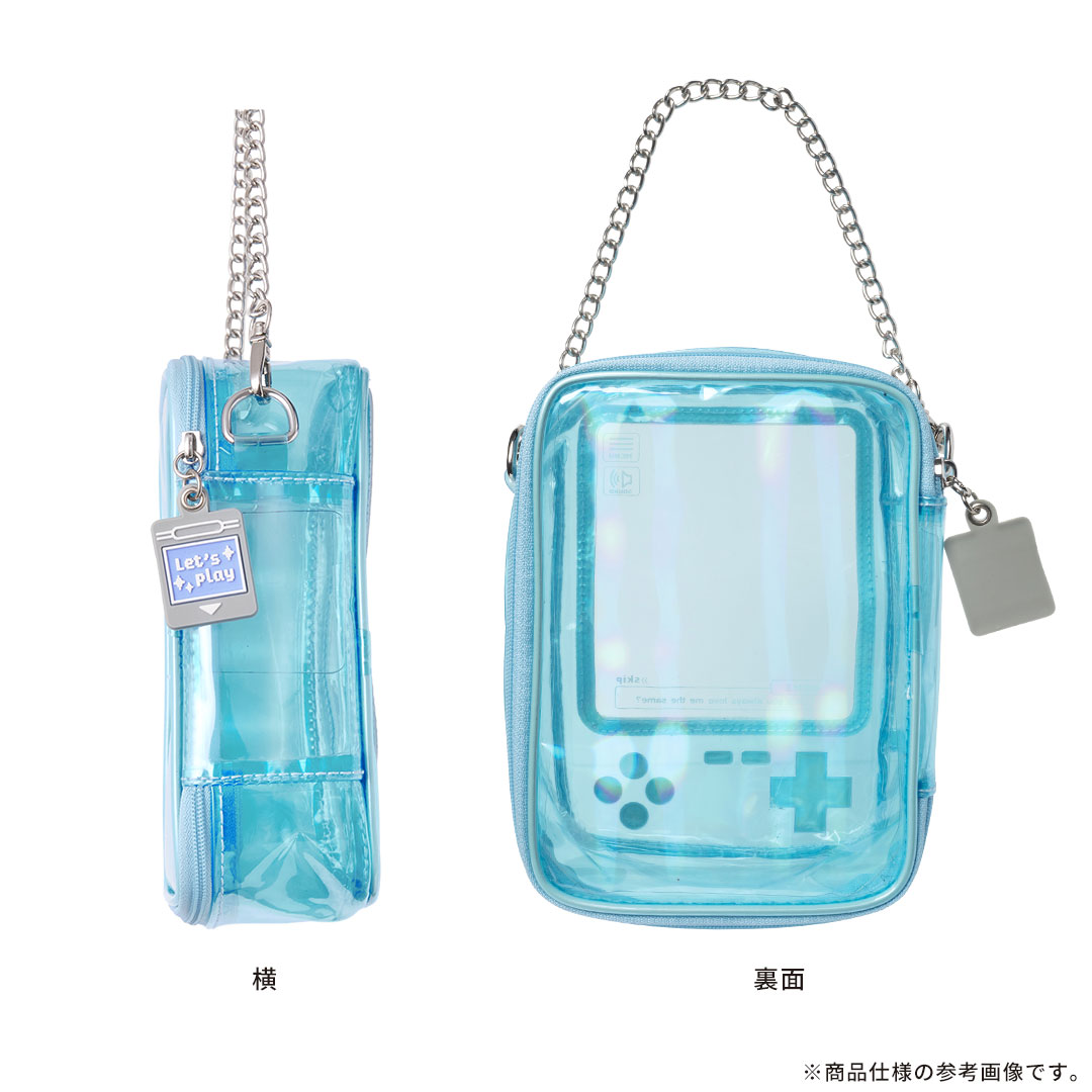 Osel 携帯ゲーム型 ぬいぐるみポーチ(クリアパープル)