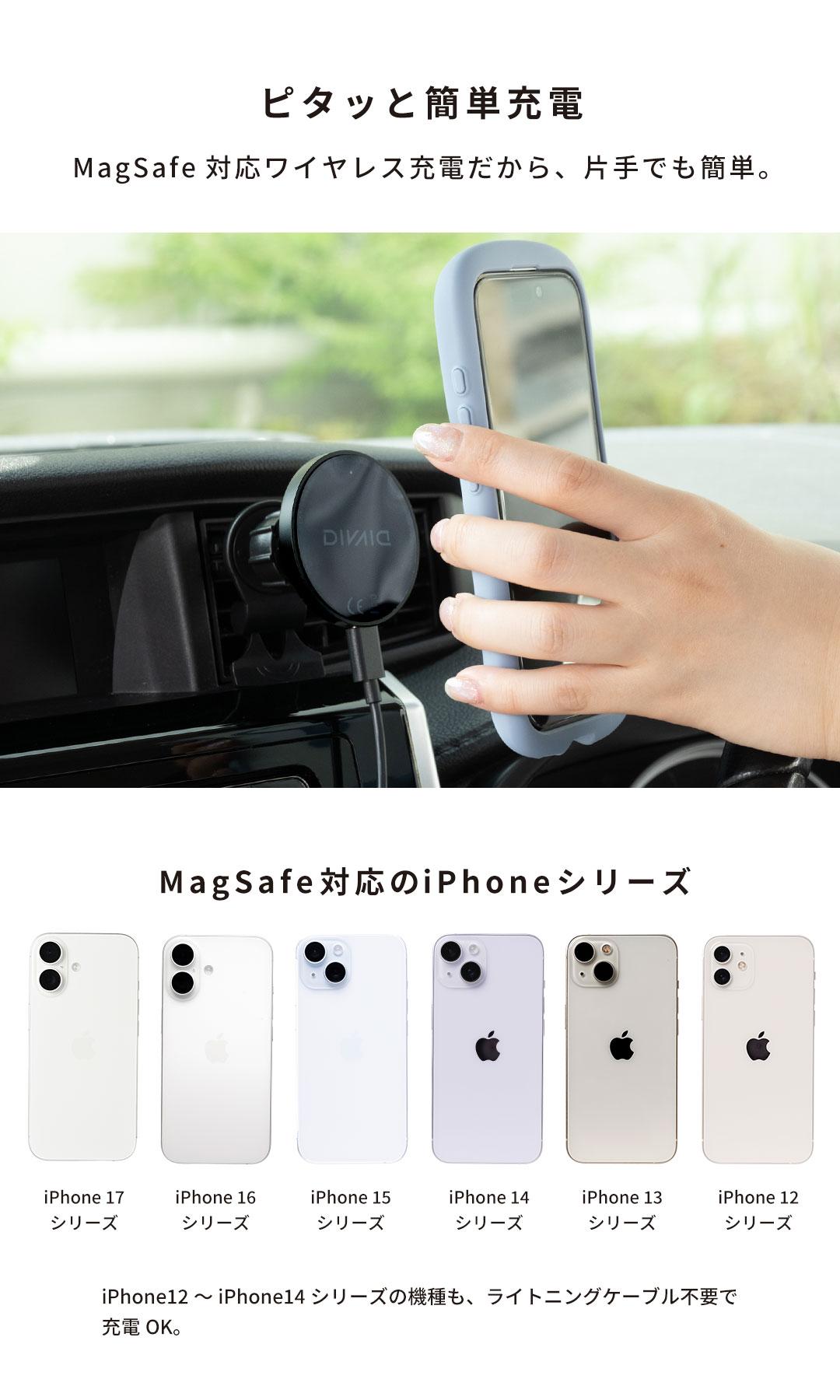 2026福袋 ドライブを快適に!ワイヤレス充電車載ホルダーとケーブルとショルダーポーチのお得な3点セット