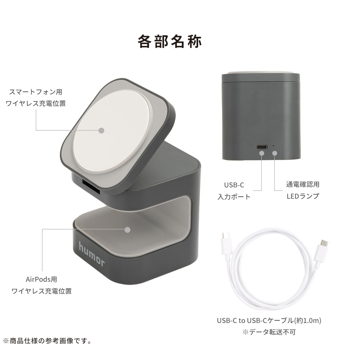 【WEB】2026福袋 充電環境が整う!USBタップ・2in1 ワイヤレス充電器・ケーブル・ケーブルタイお得な4点セット(グレーブラック/ミントグリーン)